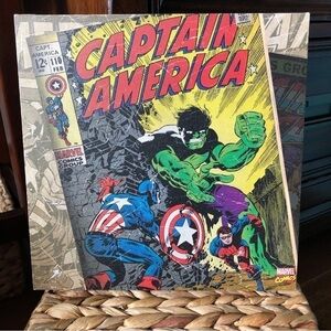 Captain America Comic vintage style book cover canvas print artwork.